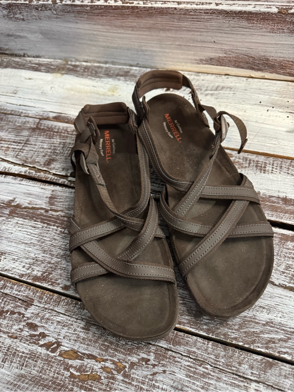 Merrell Brown Strappy Leather Sandals